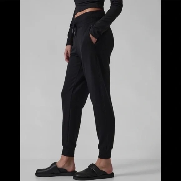 Athleta Balance Jogger Pants Nirvana Modal High Rise Black Size Medium - Picture 2 of 9
